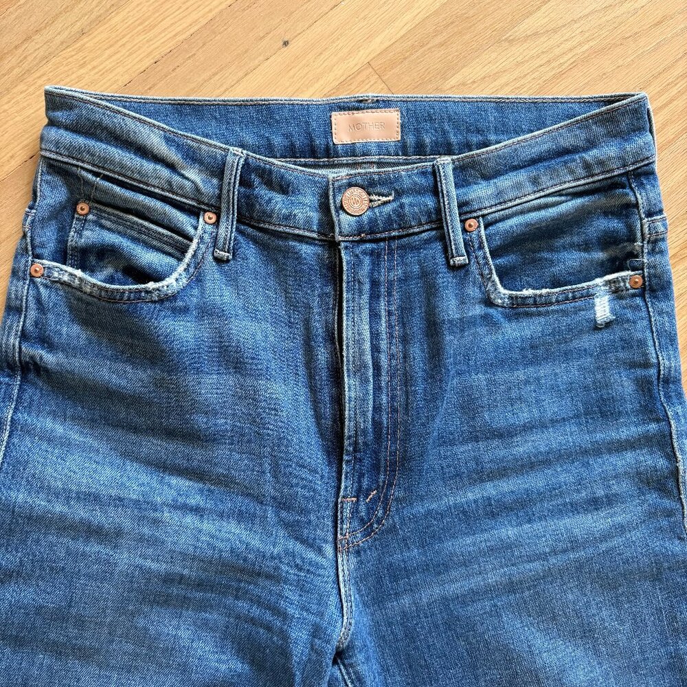 MOTHER high waisted rascal ankle snippet jeans size 27